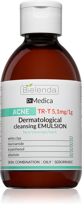 Emulsão de limpeza dermatológica Bielenda Dr Medica Acne para pele oleosa e com tendência acneica.