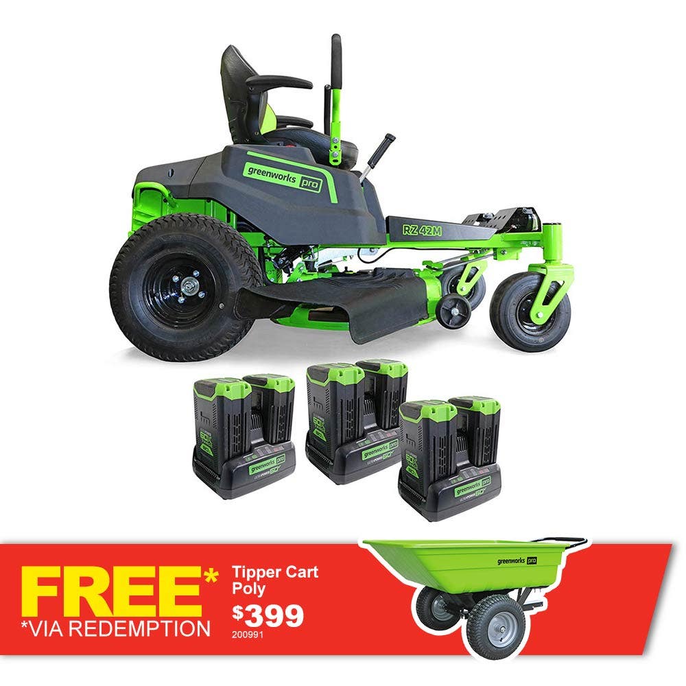 Cortador de grama de giro zero GREENWORKS 6 x 8.0 Ah 42