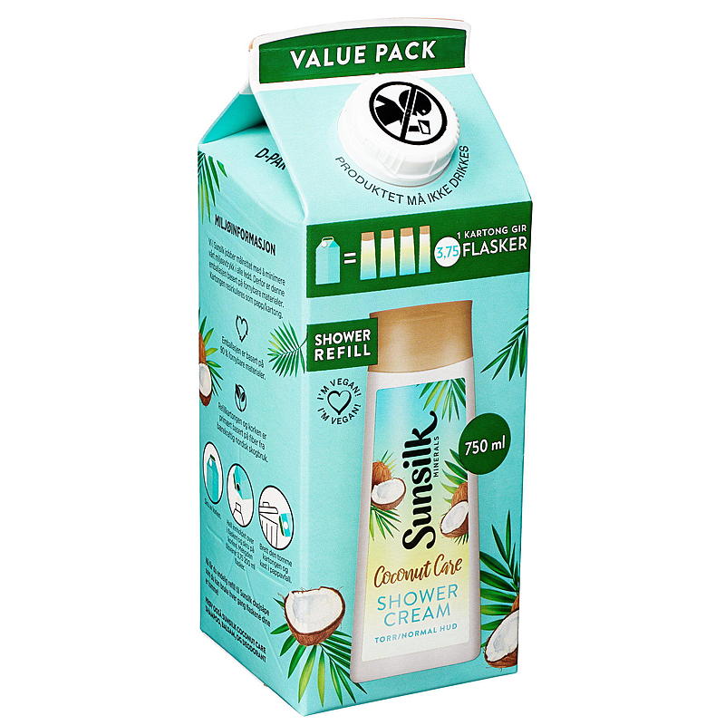 Sunsilk-suihkusaippua 750 ml täyttöpakkaus, kookos, Sunsilk