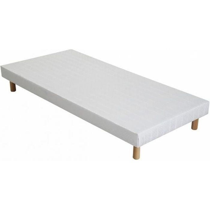 Gestoffeerde bedbodem 90x190 Elite - UMBERTO RAVELLI - Wit - 11 massief houten latten - 4 poten inbegrepen