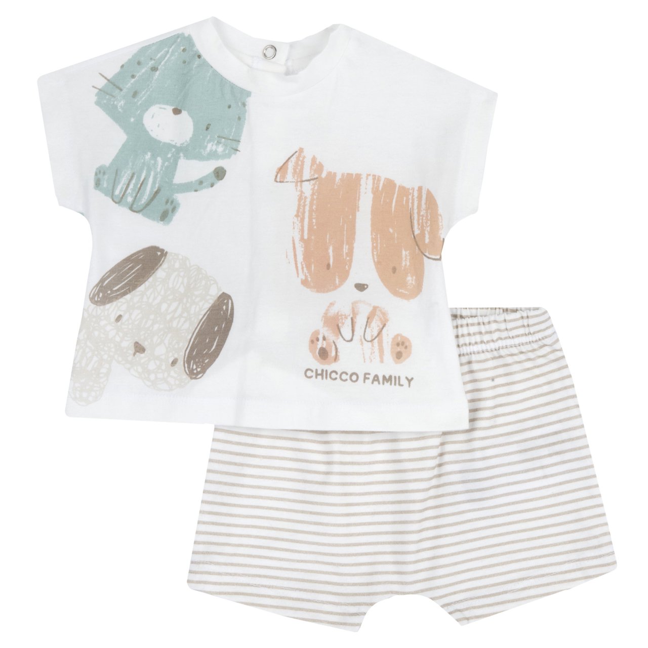 Set aus T-Shirt und Shorts für Babys mit Welpenmotiv