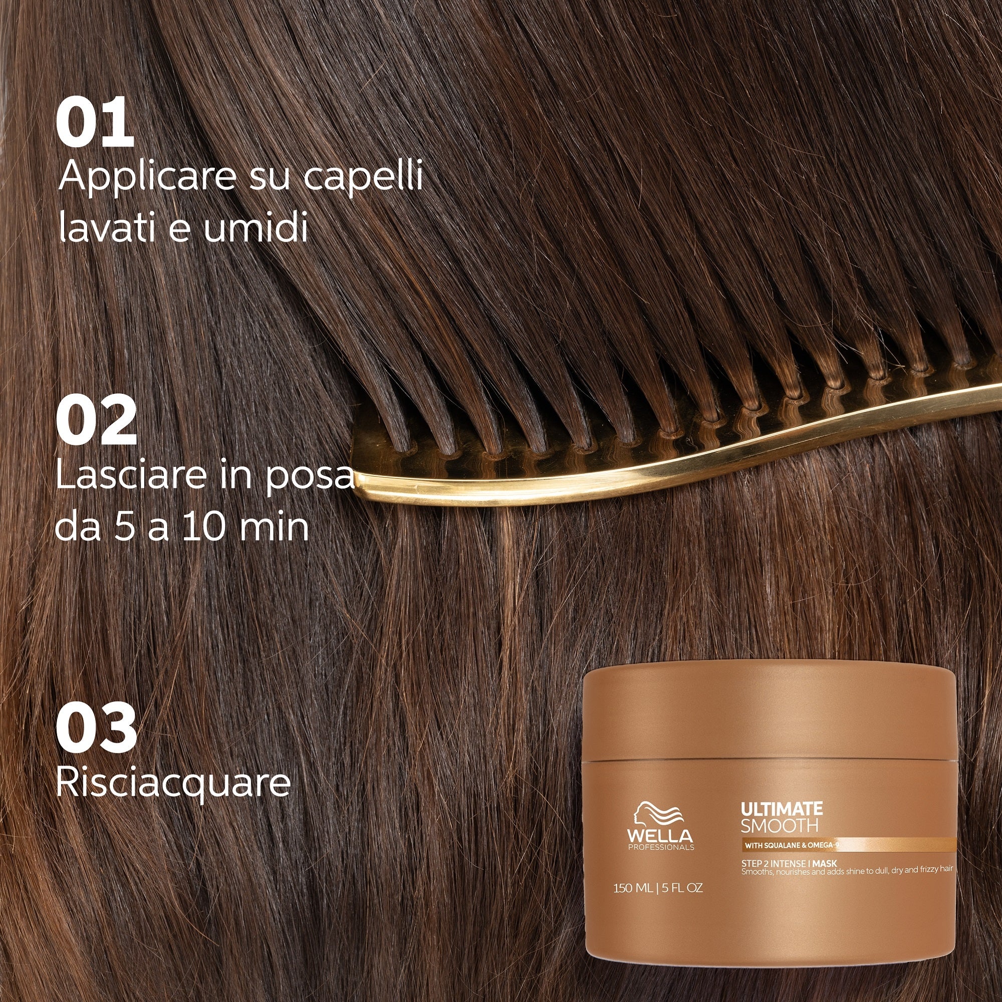 Ultimate Smooth Ultimate Smooth Intense Mask - Maschera Disciplinante/Anticrespo Capelli, Maschera Nutriente Capelli