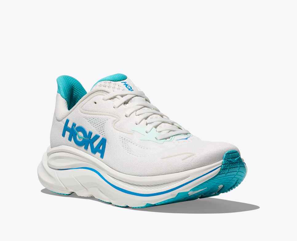HOKA Clifton 10 Wit / Skyward Blue