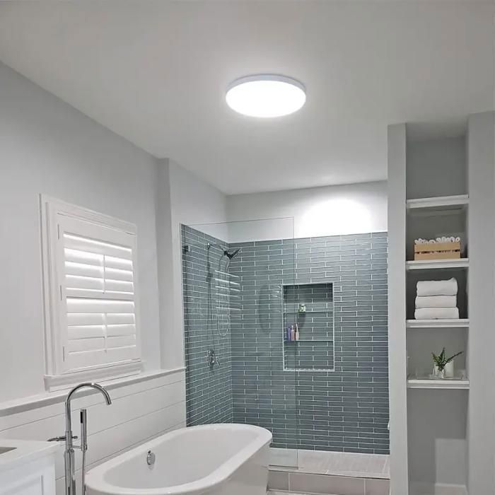 DELIPOP Plafonnier LED - Style moderne - 32W 6500K IP54 Imperméable Luminaire Plafonnier Pour Salle de Bain Cuisine Salon - Blanc
