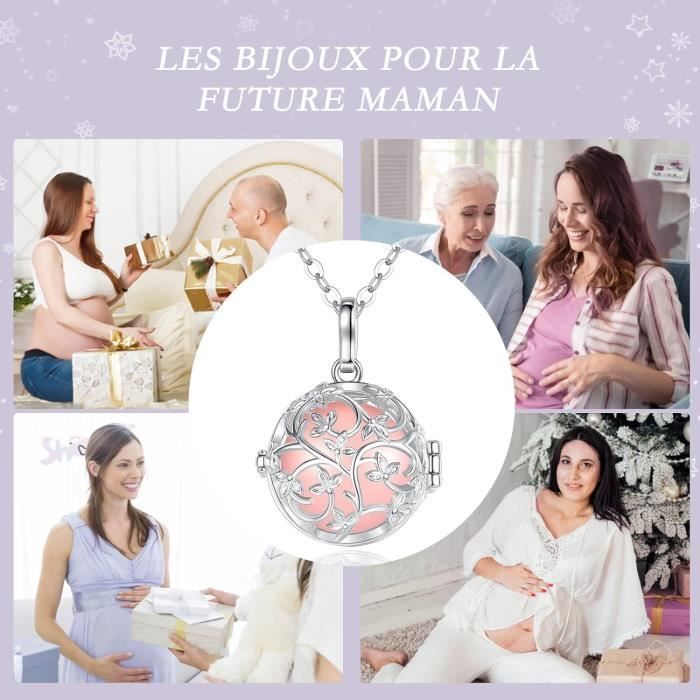 Eudora Harmony Ball Collier Bola De Grossesse Pour Femme Enceinte, Collier Arbre De Vie Pendentif Bola Mexicain Pour Femme, C[u5177]