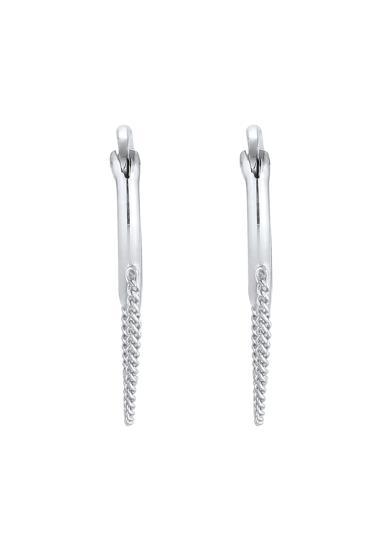 Elli Dames Creoles Curb Chain Trend Blogger en argent sterling 925 plaqué or