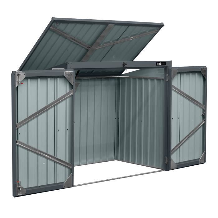 AXI Oscar metalen containerbehuizing - Antraciet - Voor 2 containers - Weerbestendig
