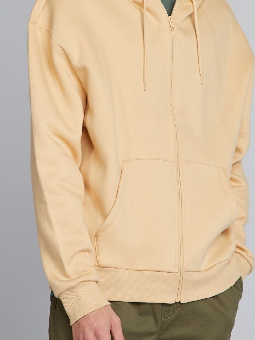 Sudadera con cremallera - BEIGE