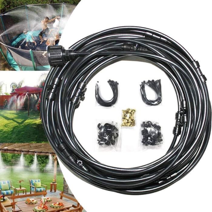 Système de Brumisateur Extérieur 9M - AZWIX - Noir - Refroidissement thermique jusqu'à 20°C Label