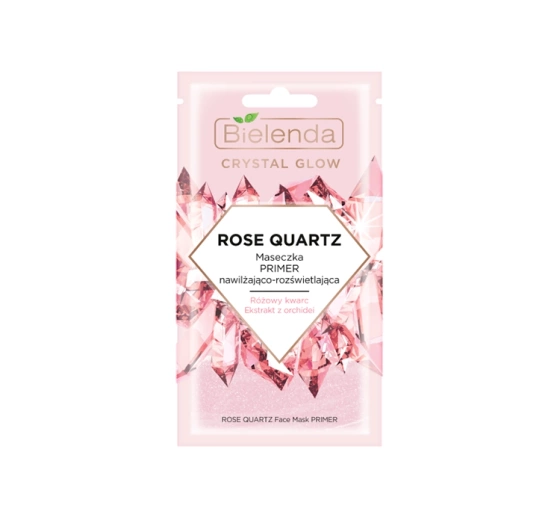Bielenda Crystal Glow Rose Quartz maseczka primer nawilżająco-rozświetlająca 8 g