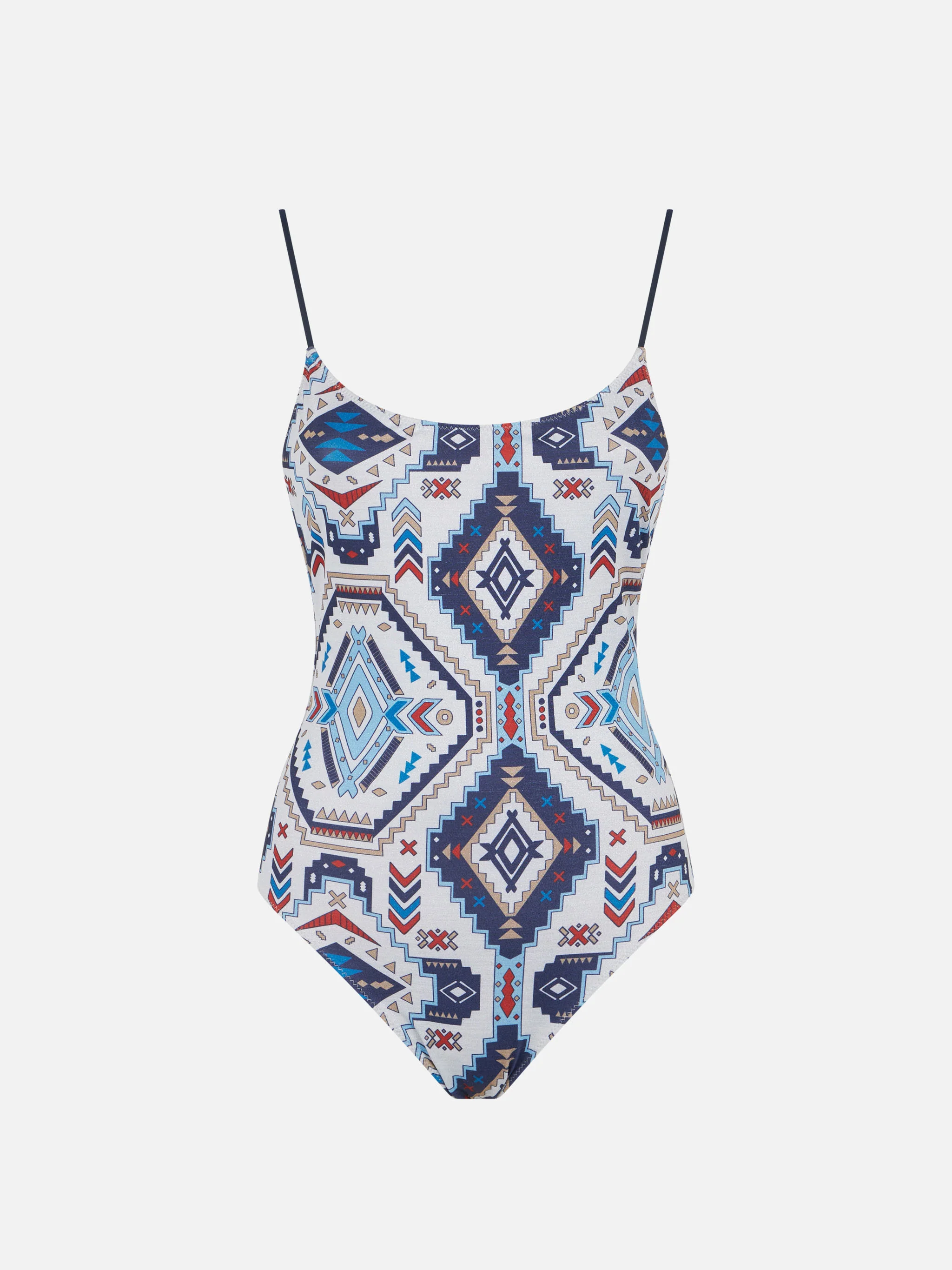 Damesbadpak met Azteekse glitterprint