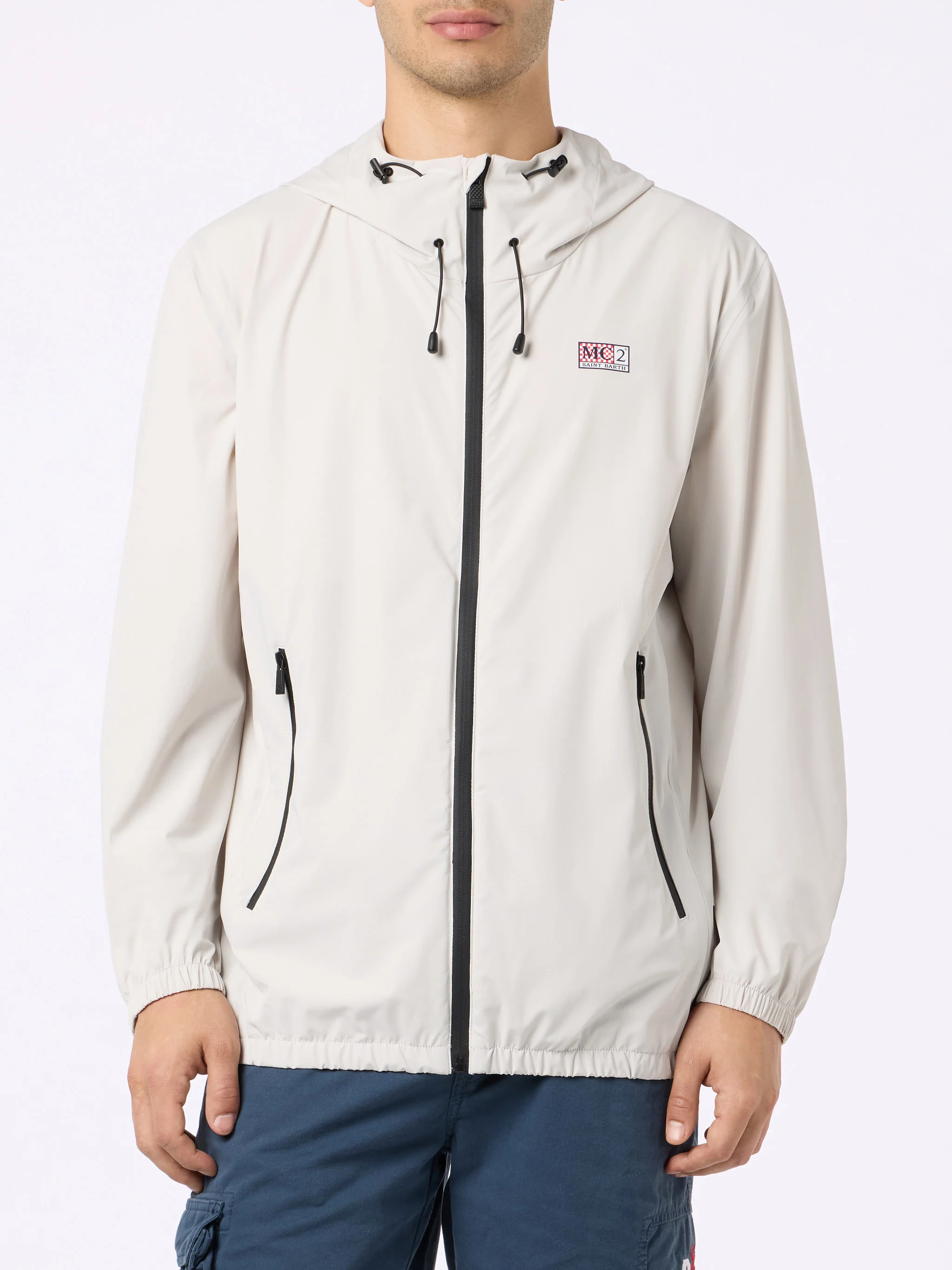 Sloop Ice witte lichtgewicht windjack met capuchon