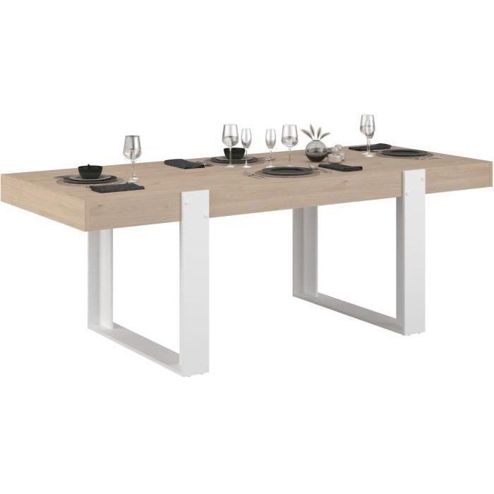 Mesa de comedor - LOFT - Rectangular - Roble / Blanco - 8 personas - 223,9 x 93 x 78,6 cm - PARISOT