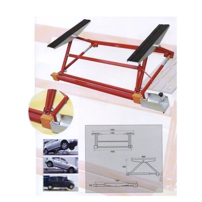 PONT ELEVATEUR - MINI PONT Mobile Basculant pour Levage Auto 1500 kg + 1 paire de chandelles 3T