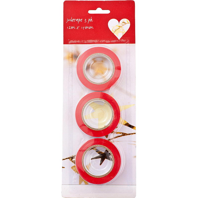 Jultejp 3-pack Röd
