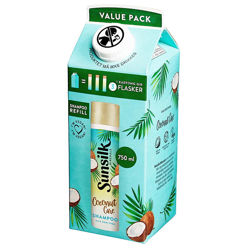 Sunsilk sjampo 750 ml refill Kokospleie Sunsilk