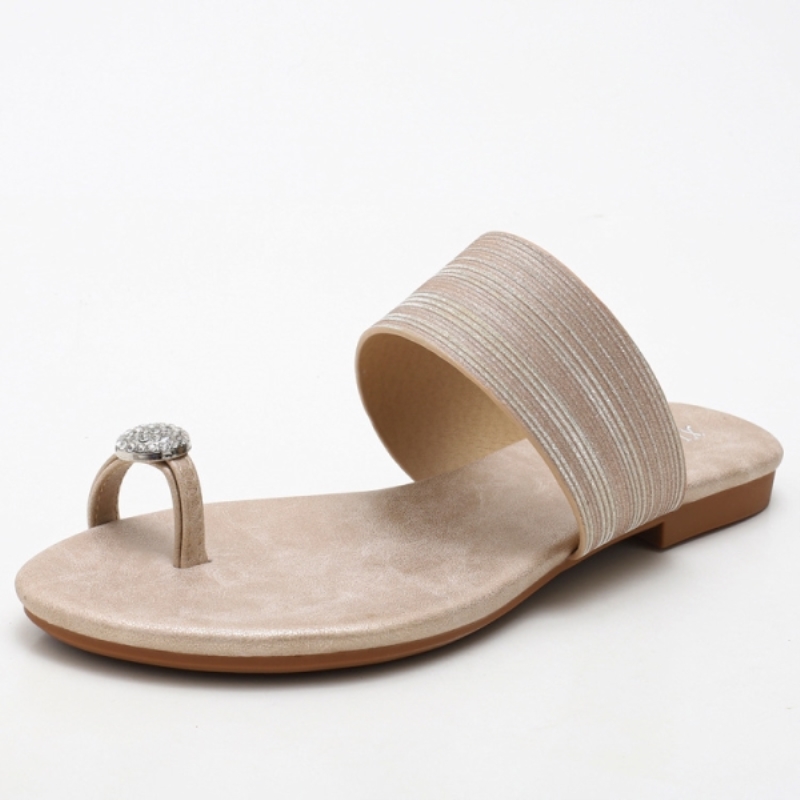 Sandalias planas de verano para mujer, sandalias de moda para mujer, chanclas de cuero suave, zapatos de tacón bajo para mujer, pantuflas grandes