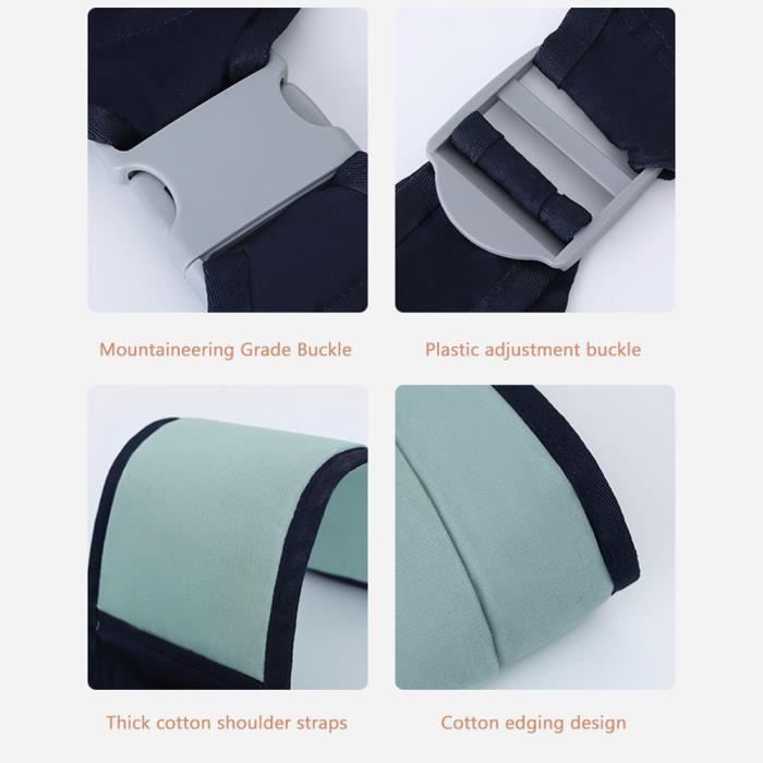 Portabebés transpirable, suave, ajustable, seguro y cómodo para bebés de 0 a 36 meses con correas gruesas de secado rápido - Gris