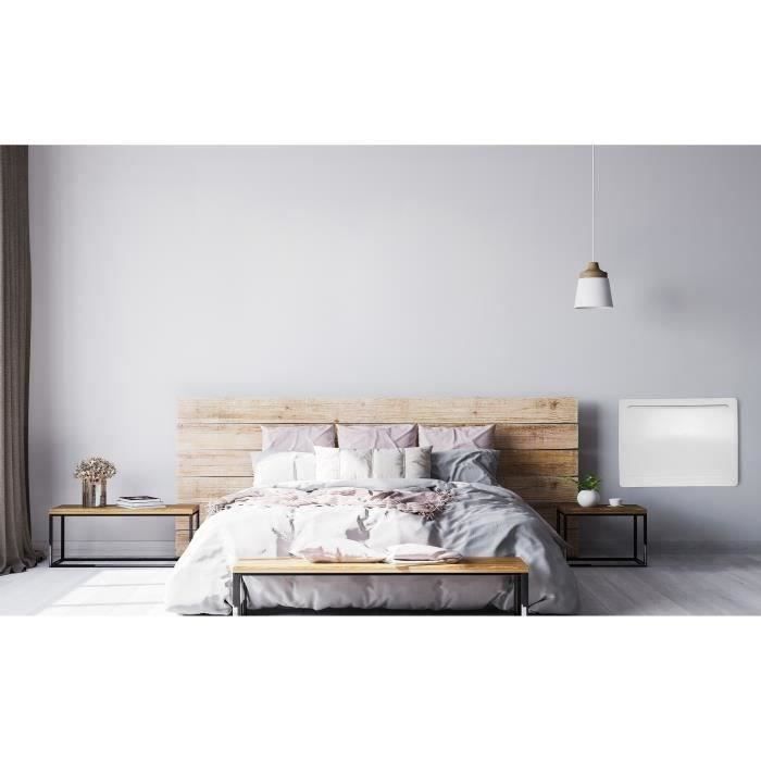 Radiador eléctrico fijo de inercia seca cerámica OCEANIC Rubis de 1000 W - Diseño curvo - Blanco - NF