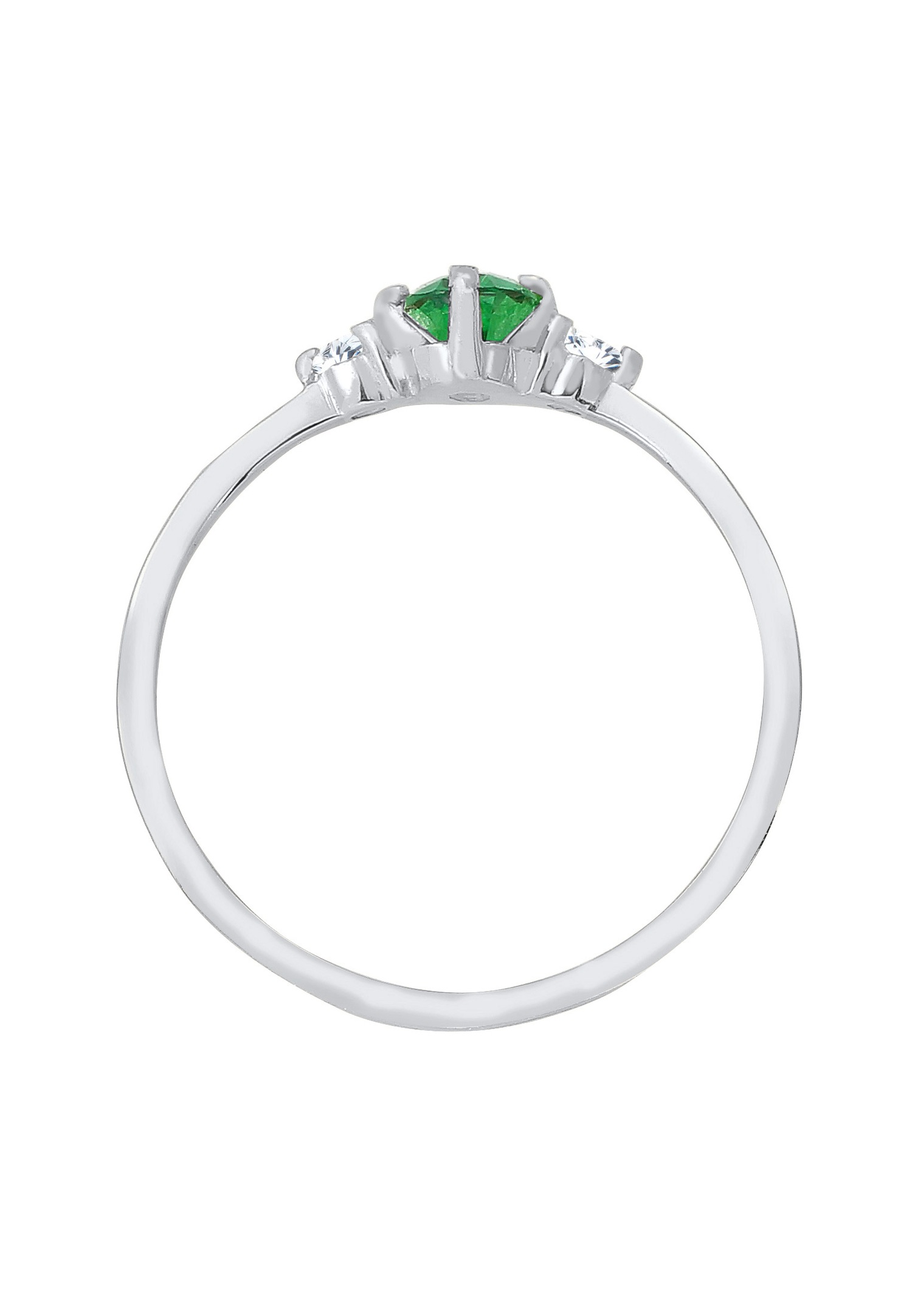 Elli Femmes Bande Élégant avec Cristaux de Zirconium Vert en Argent Sterling 925