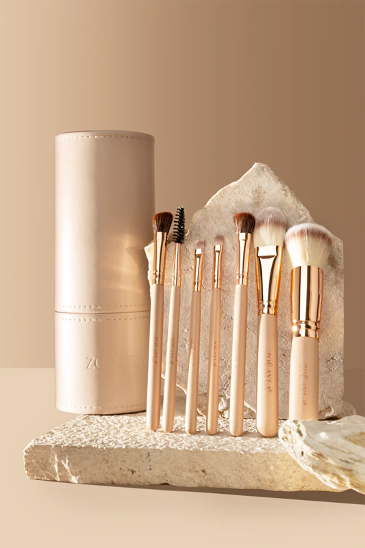 Zoë Ayla Make-up-Pinselset, 7-teiliges Pinselset mit Etui