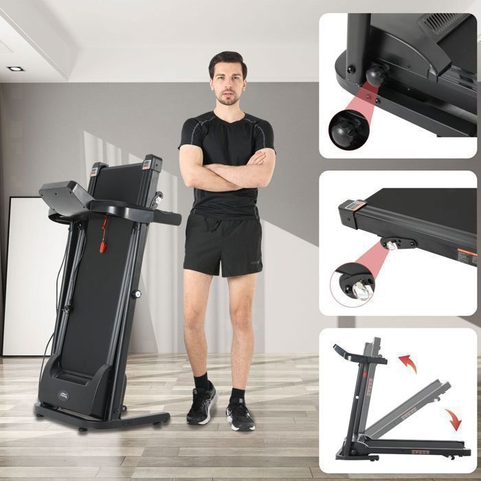Folding Incline Treadmill with 630W Motor, Adjustable Speed, LED Display, and 12 Cardio Programs for Home Fitness