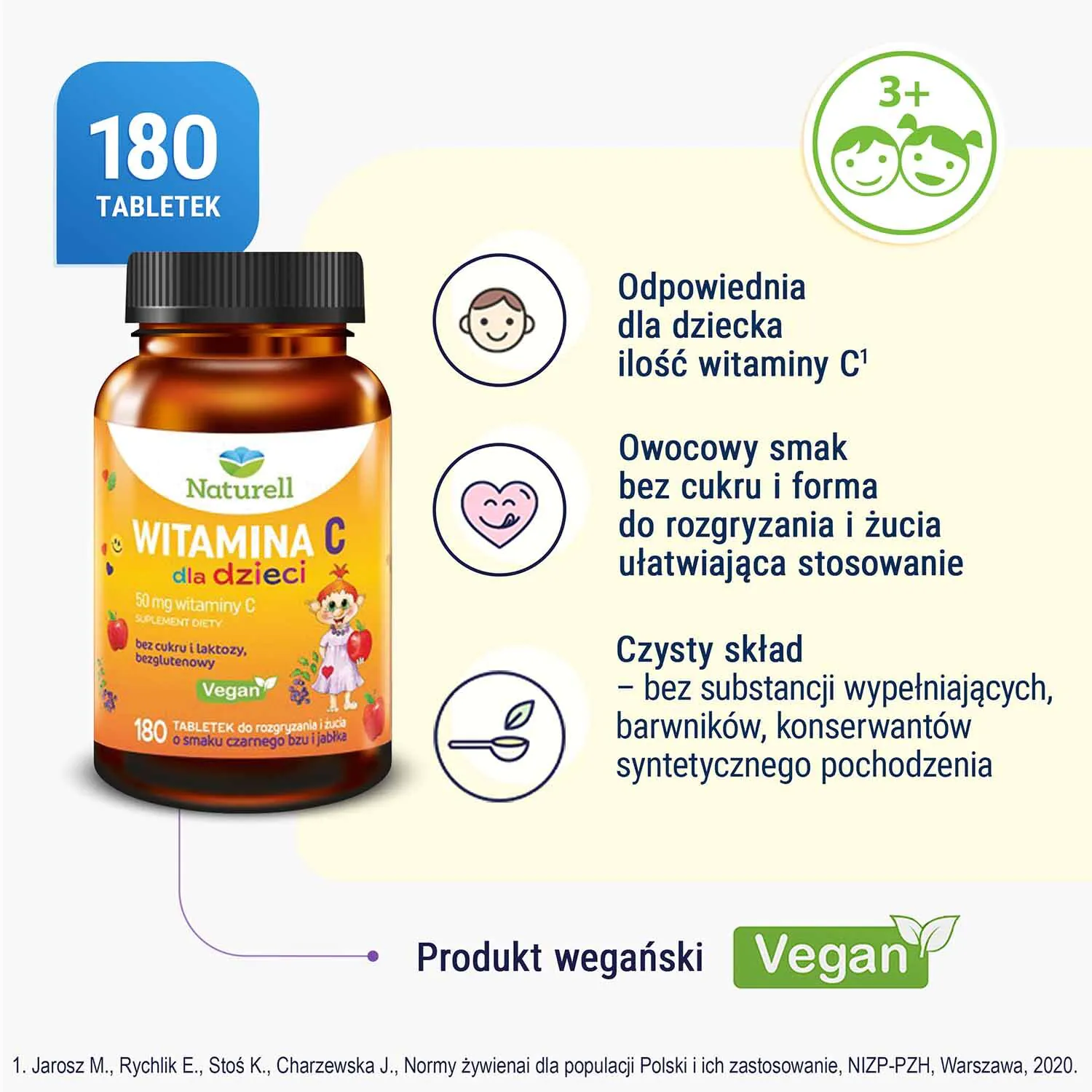 Naturell Witamina C dla dzieci 180 tabletek