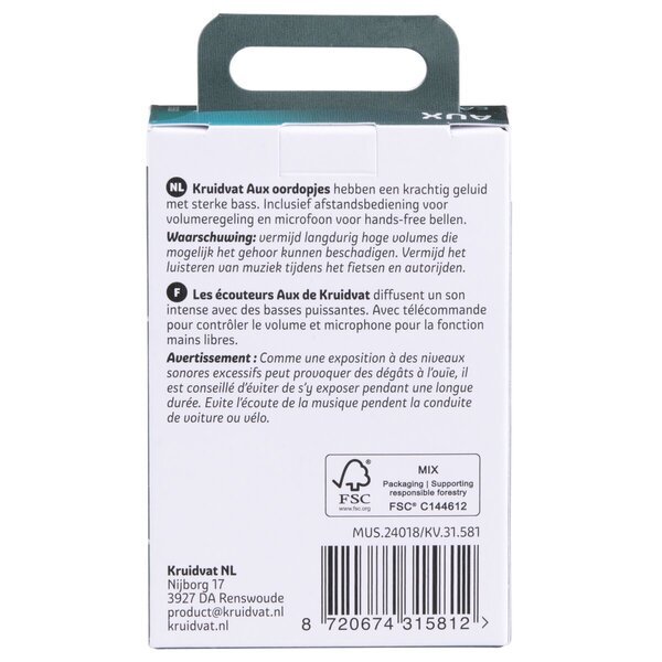 Štuple do uší Kruidvat<br>biele