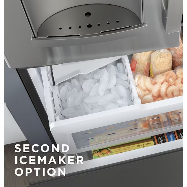 GE French-Door-Kühlschrank mit 785 Litern Nutzinhalt und Eiswürfelbereiter (Edelstahl, fingerabdruckresistent) ENERGY STAR®