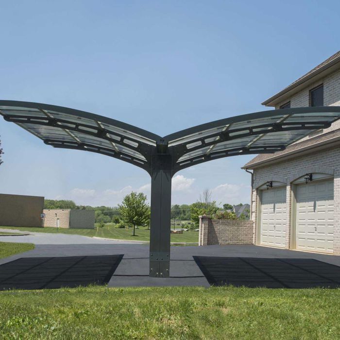 Carport en aluminium et polycarbonate Arizona Wave 4.95 x 5.78 m