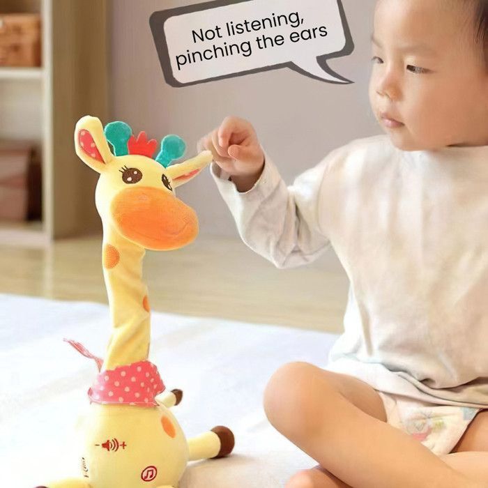 Giraffa musicale: canta, balla e ripeti i testi. Peluche giraffa danzante. Giraffa musicale luminosa con 10 canzoni.
