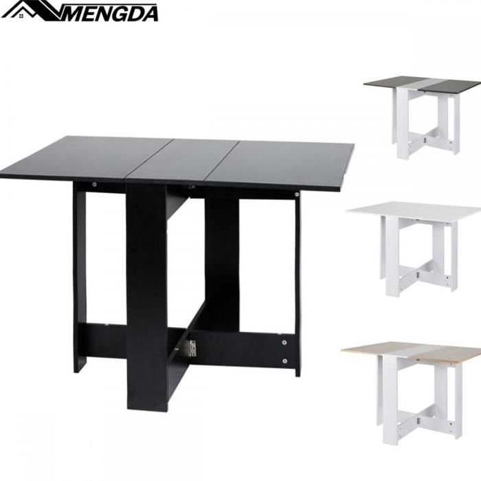 Folding Kitchen Table - MENGDA - Folding Dining Table - Extendable - Rectangular - Seats up to 6 people - Black - 103*76*73.4cm