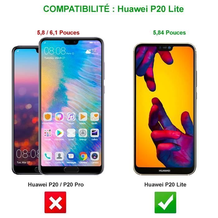 Tikawi x2 gehard glazen 9H schermbeschermer voor Huawei P20 Lite [anti-vingerafdruk] gehard glazen schermbeschermer x2