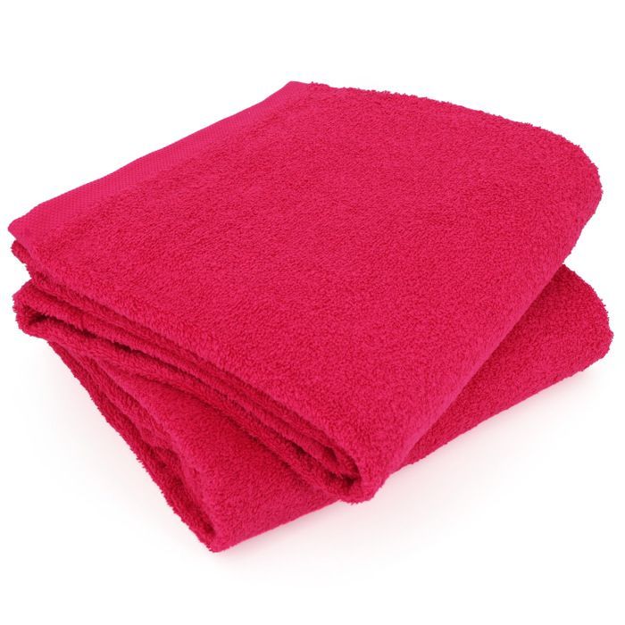 Lot de 2 draps de bain 90x150 cm ALPHA rose Fuschia
