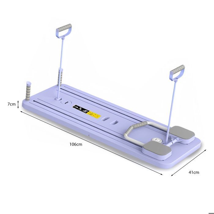 Tabla de Pilates - contador - Reformer de Pilates - rebote automático - plegable - Set de Reformer de Pilates - Rueda abdominal - Morado