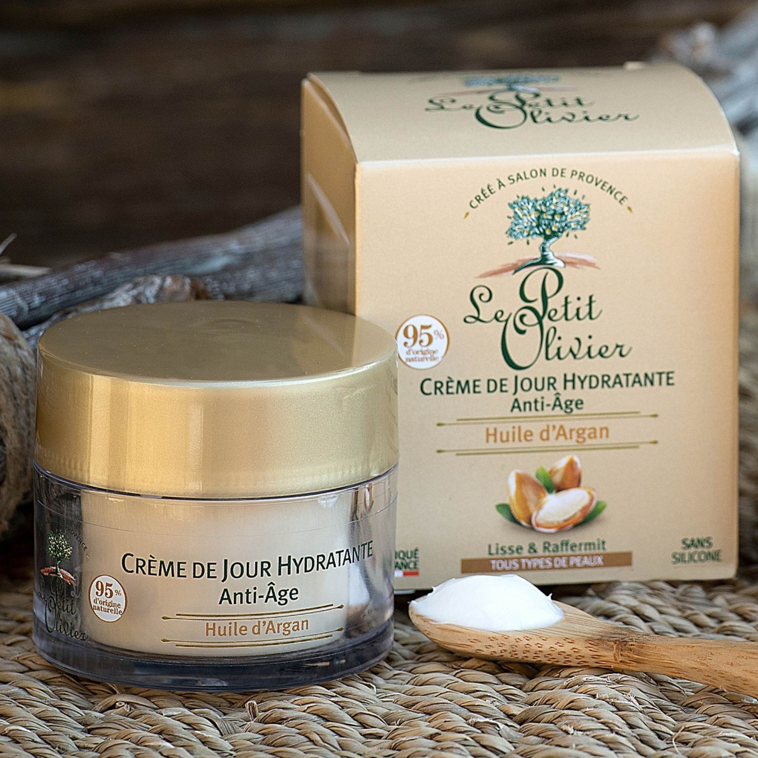 Le Petit Olivier Crème de Jour Hydratante Anti-Âge Huiled'Argan