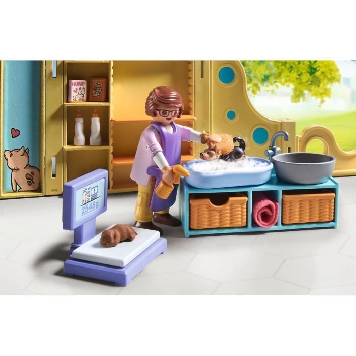 PLAYMOBIL 71743 Hondenverzorgingscentrum met 8 honden en een dierenarts, Mijn Leven, 94 onderdelen, Leeftijd 4+