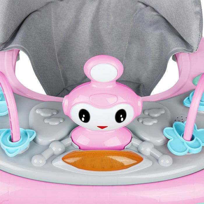 Andador para bebé niña MIPAN - Andador plegable con luz y música - Ajustable - Para bebés de 6 a 18 meses - Rosa