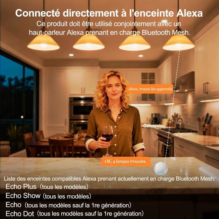 Lampadina LED intelligente - ZGEER - E27 - 10W - Cambio colore - Sincronizzazione con la musica - Bianco caldo 2700K - 900 lumen