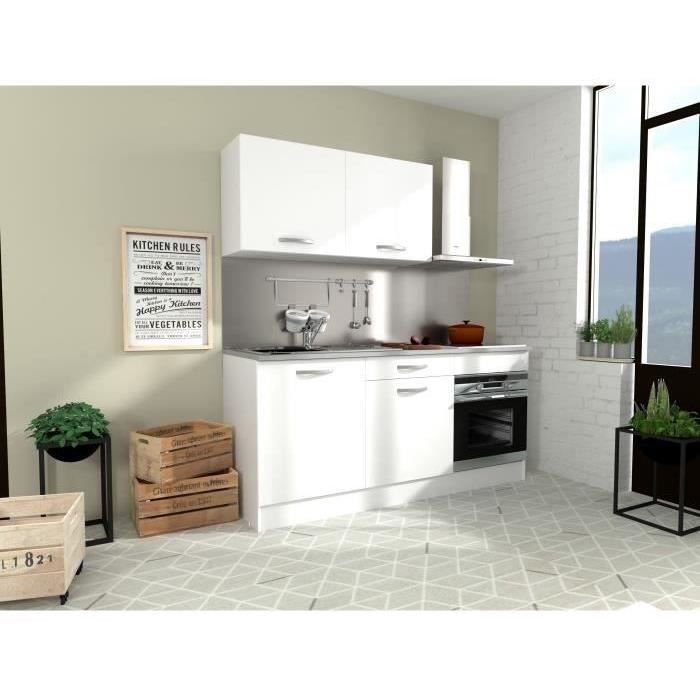 Cucina completa OSLO - Larghezza 180 cm - Bianco opaco - Piano di lavoro incluso