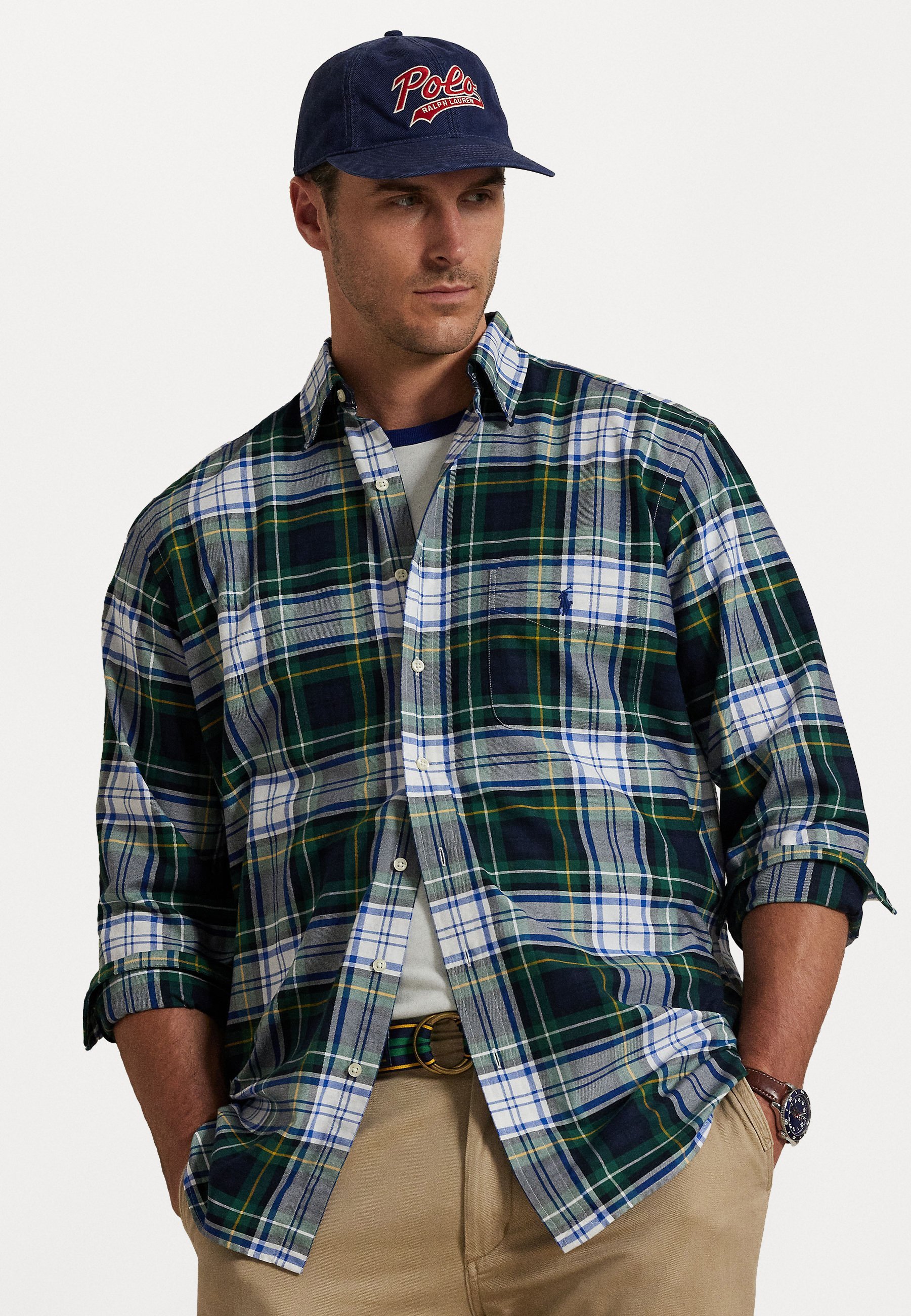 Polo Ralph Lauren Big & Tall geruite Oxford-shirt - Shirt - groen/blauw