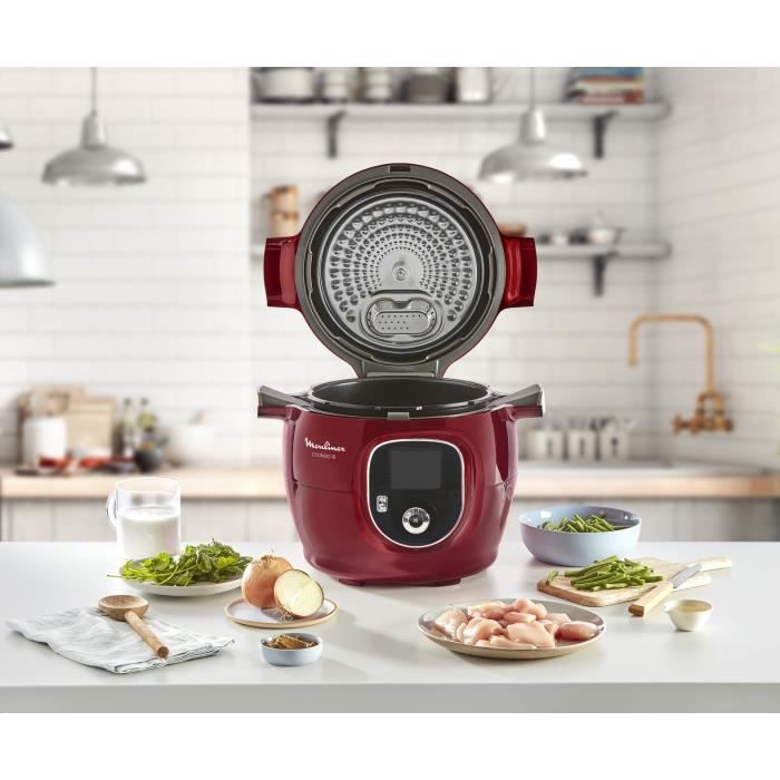 MOULINEX CE85B510 COOKEO+ Smart Multicooker 6L - 180 voorgeprogrammeerde recepten - 1600W - 6 kookstanden - Rood