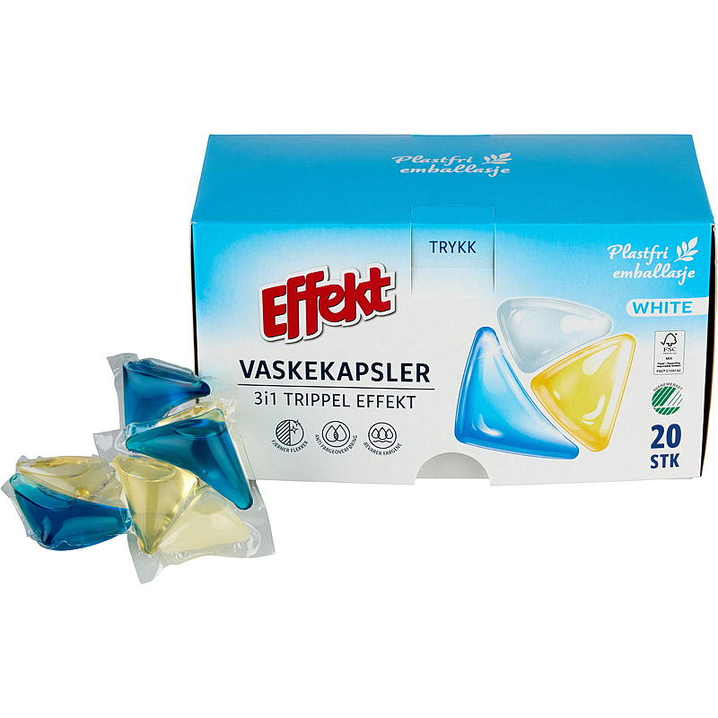 Effekt Vaskekapsler 20 stk hvid Effekt