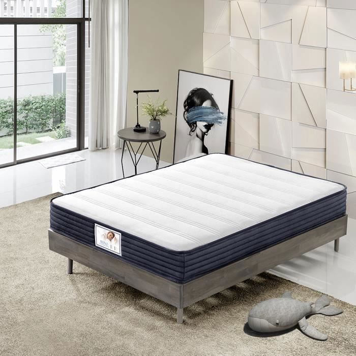 Materasso 140x190 cm - Materasso a molle - Spessore 22 cm - Morbido e traspirante - TEENO