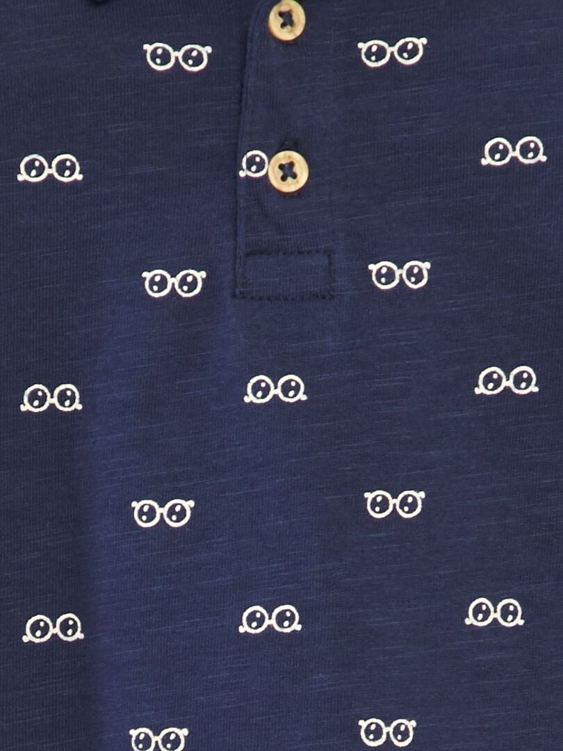 Camisa polo com estampa - AZUL