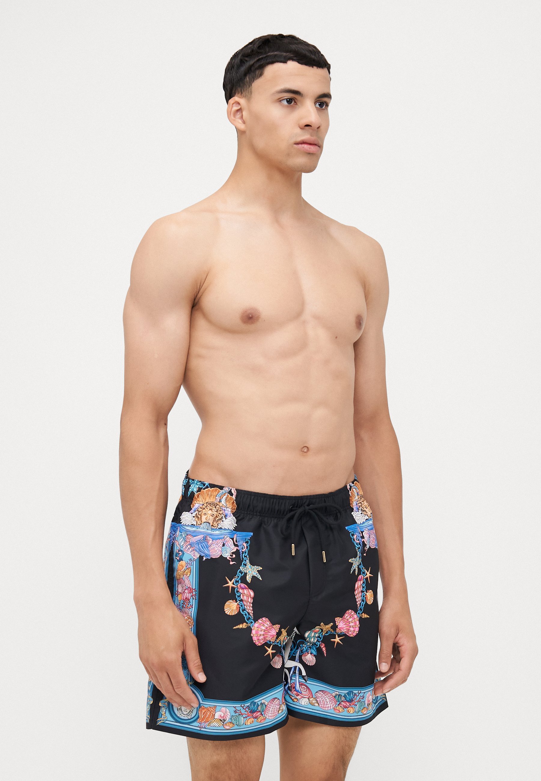 Versace SWIM GOLFO LA VACANZA FOULARD PRINT - Badeshorts - schwarz/mehrfarbig