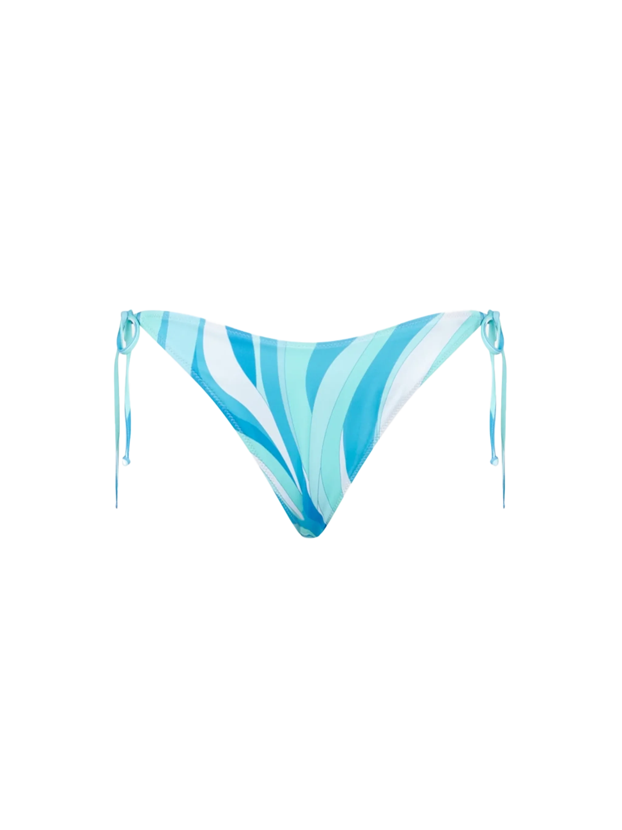 Braguita de baño femenina con estampado de olas azules.