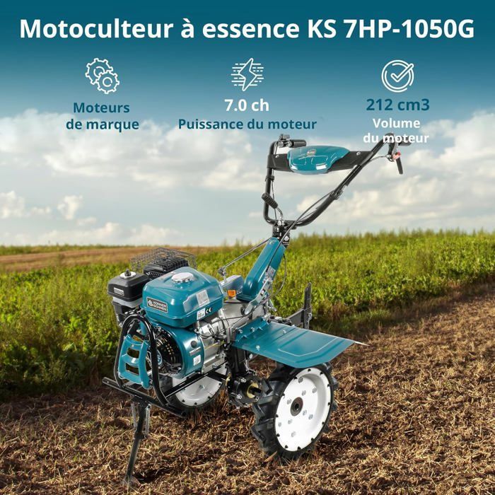Rototiller - Könner & Söhnen - KS 7HP-1050G - 7 HP - 108 cm de ancho de trabajo - EURO V