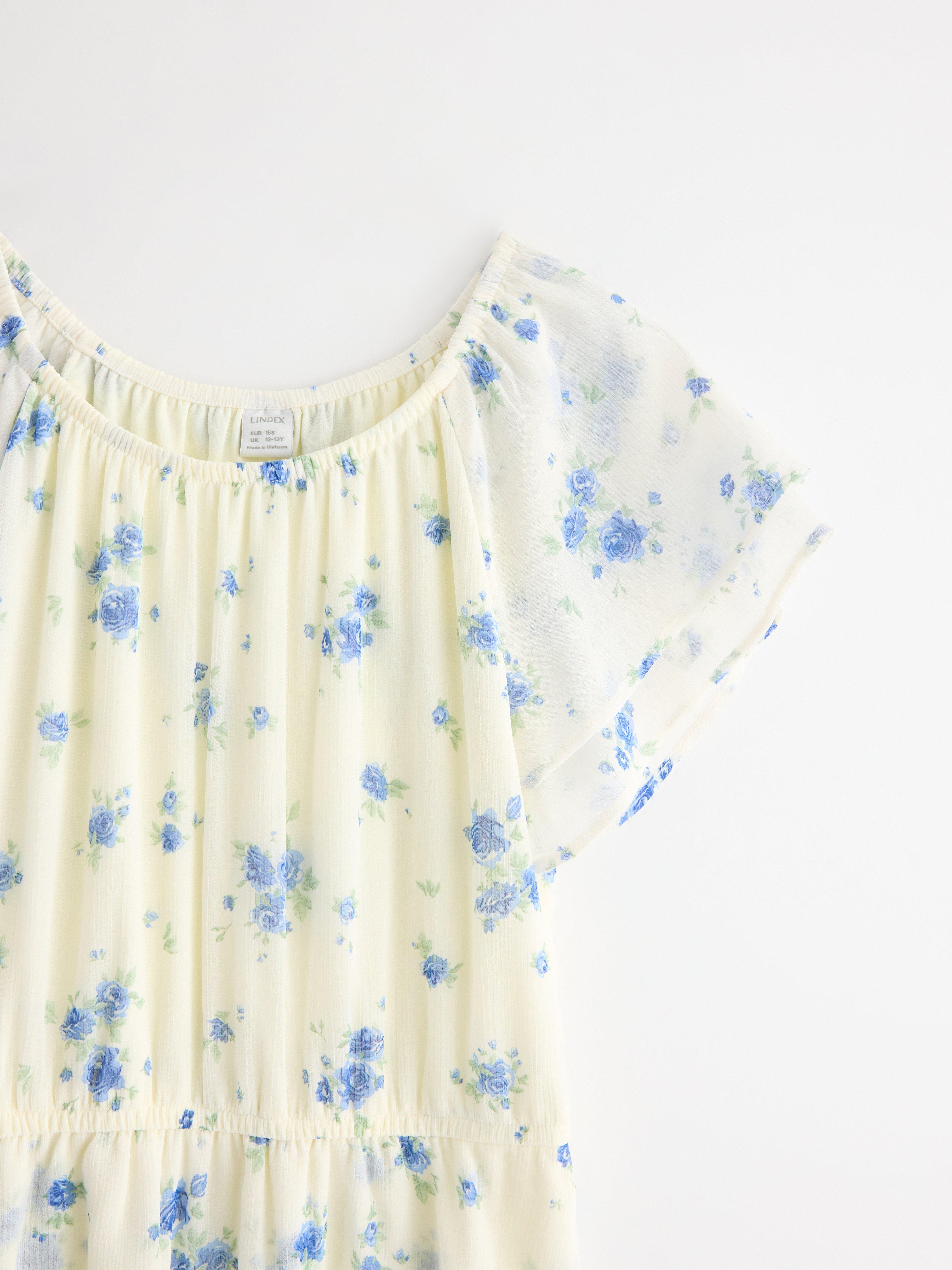 Rochie din șifon Off White