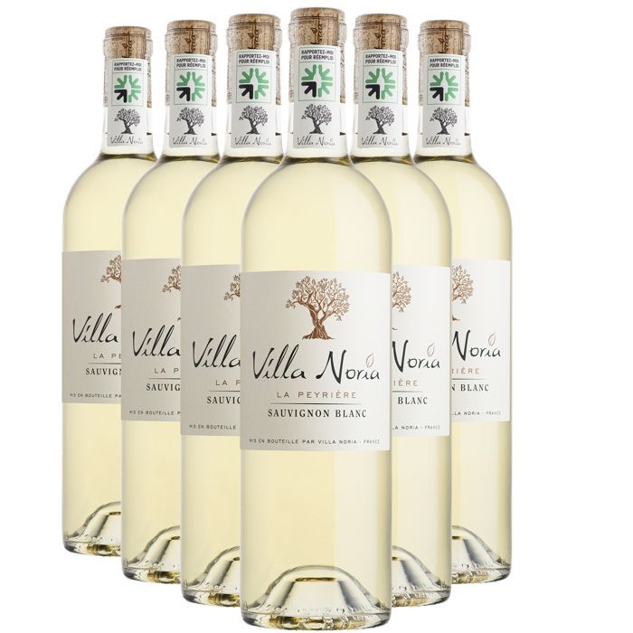 Villa Noria Pays d'Oc La Peyrière Sauvignon Blanc - Vino Blanco de Languedoc - Rosellón (6x75cl) ECOLÓGICO